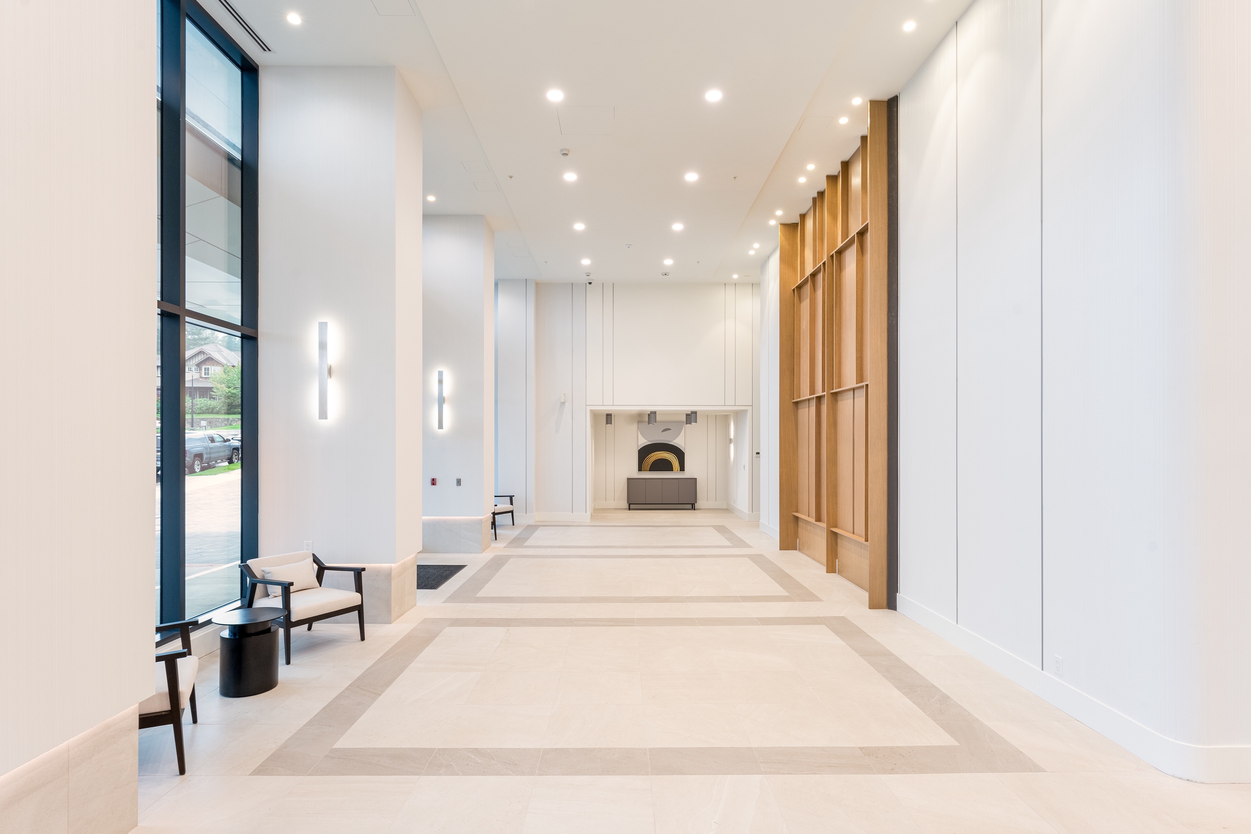 The One Bear Mountain resort lobby, elec trical systems designed by e2 Engineering
